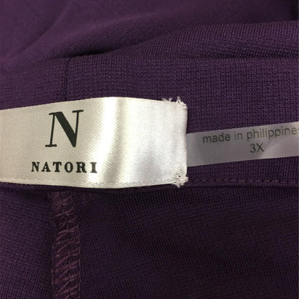 New N NATORI Solid Double Knit Pant Deep Purple 2X