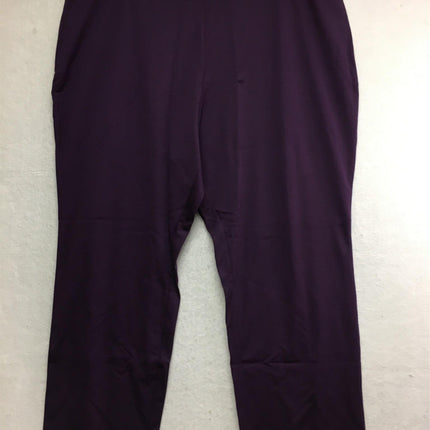 New N NATORI Solid Double Knit Pant Deep Purple 2X