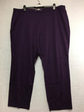 New N NATORI Solid Double Knit Pant Deep Purple 2X