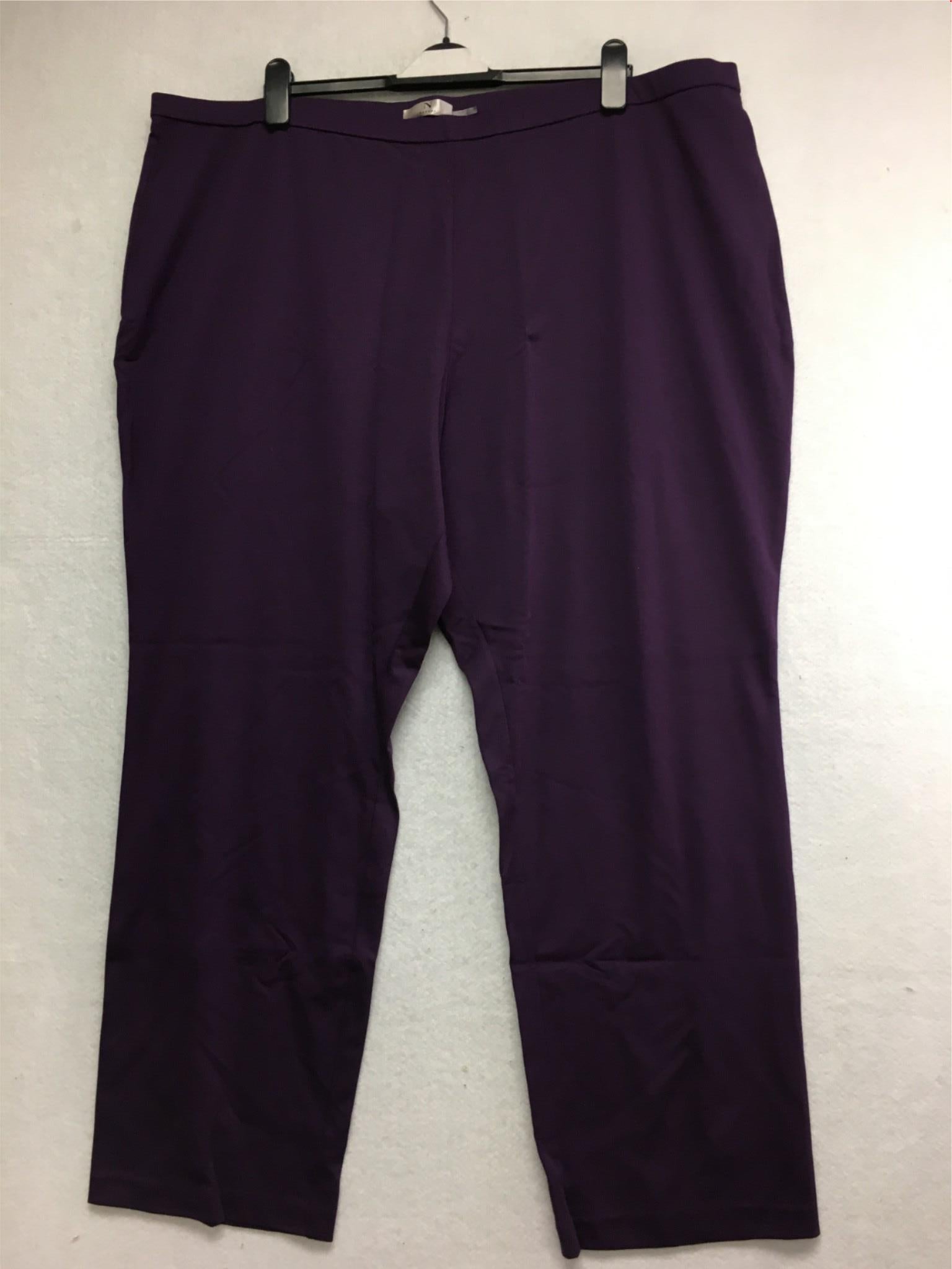 New N NATORI Solid Double Knit Pant Deep Purple XS