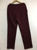 New NINA LEONARD Flat Waistband High Tech Crepe Pant With Ruffle Wine 2X