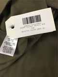 New MARLA WYNNE Front Pocket Detail Box Top Olive Grey XS