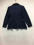 New DG2 By Diane Gilman Knit Twill Cargo Jacket Indigo Small