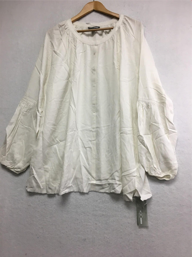 New GO SILK Woman, Go Off Beat Top White XS