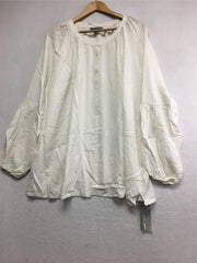 New GO SILK Woman, Go Off Beat Top White XS