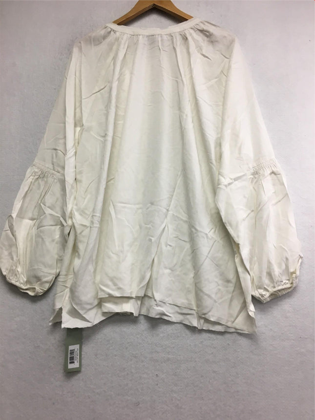 New GO SILK Woman, Go Off Beat Top White XS