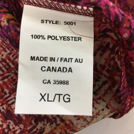 New BELLINA Printed Long Sleeve Chiffon Duster Multicolor Medium