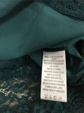 New ISAAC MIZRAHILive!, Long Sleeve Round Neck With Lace Fir Green Size 6