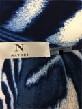 New N Natori Printed Crepe Off Shoulder Blouse Navy/White 1X