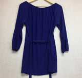 New N NATORI 3/4 Sleeve Peasant Top With Tie Belt Imperial Purple Small