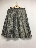 New PINK TARTAN A-Line Pleated Midi Skirt Printed Grey Size 8