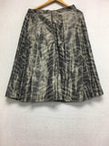 New PINK TARTAN A-Line Pleated Midi Skirt Printed Grey Size 10