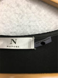 NEW N NATORI Women's Solid Velvet Floral Jacket in Black - Size M/L