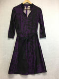 New N Natori, Printed Ponte Dress Violet/Black 6