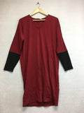 New N Natori Solid Double Jersey Dress Dark Red Small