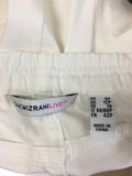 New ISAAC MIZRAHILIVE Straight Gartered Waist Pant White Size 8P