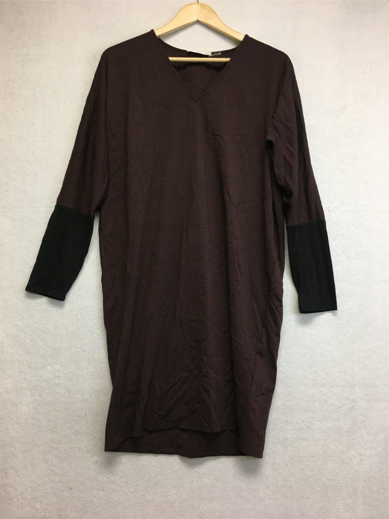 New  N Natori Long Sleeve Dress Chocolate Small