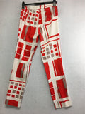 NEW N NATORI, Baslet Weave Ankle Pant Red/Ivory Size 6