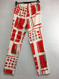 NEW N NATORI, Baslet Weave Ankle Pant Red/Ivory Size 12