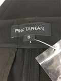 NEW PINK TARTAN Straight Long Black Pant Size 6