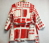 New N NATORI Basket Weave Long Topper Red/Ivory Small