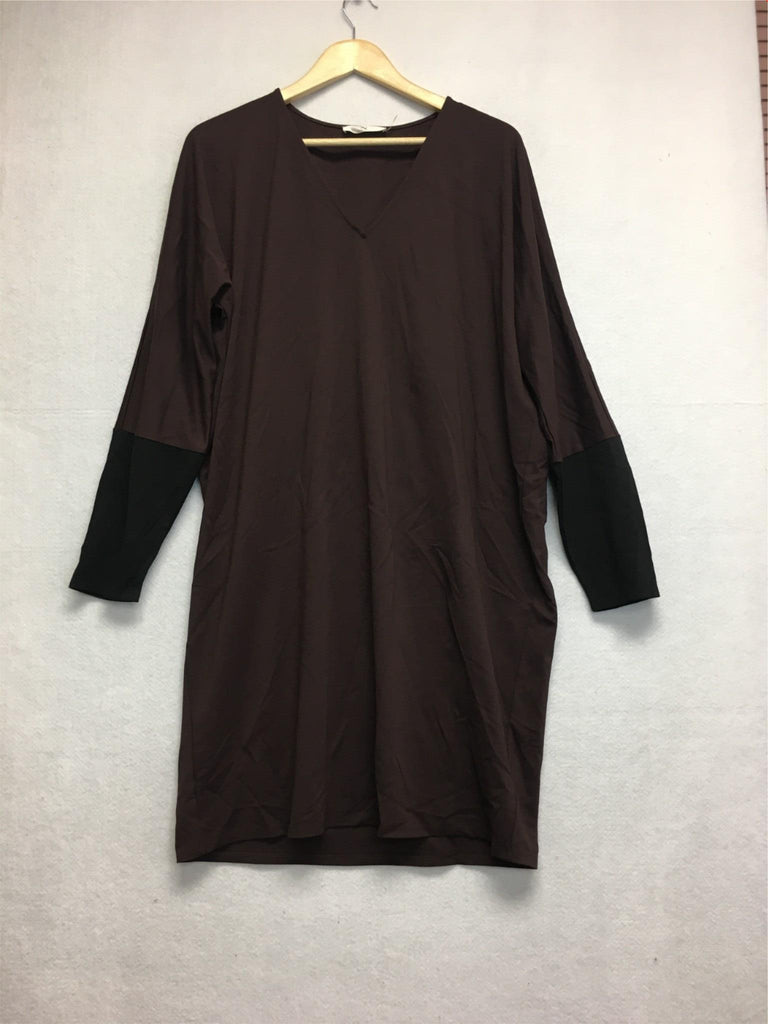 New N NATORI Lond Sleeve Dress Chocolate Large