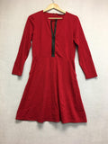 New N NATORI Solid Jersey Knit Dress With Faux Leather Medallion Small