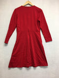 New N NATORI Solid Jersey Knit Dress With Faux Leather Medallion Small