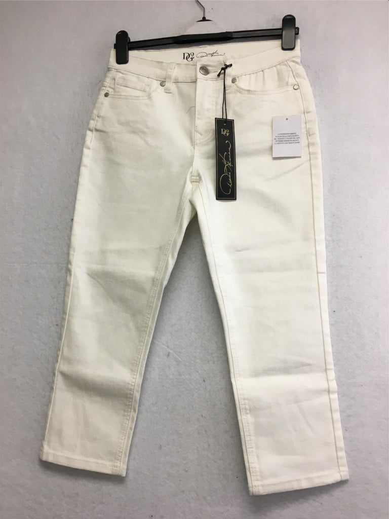 NEW DG2 By Diane Gilman Women's Straight Denim Pants White 6P