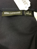 NEW NINA LEONARD Narrow Leg Pant With Zipped Front Pocket Navy Small
