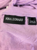 NEW NINA LEONARD Crochet Cold Shoulder Top Periwinkle XL