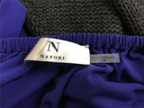 New N NATORI 3/4 Sleeve Peasant Top With Tie Belt Imperial Purple Large