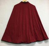 New N Natori Solid Double Jersey Poncho With Faux Leather Dark Red Small