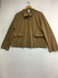 NEW MARLA WYNNE, Ponte Jacket With Front Pocket Camel Large