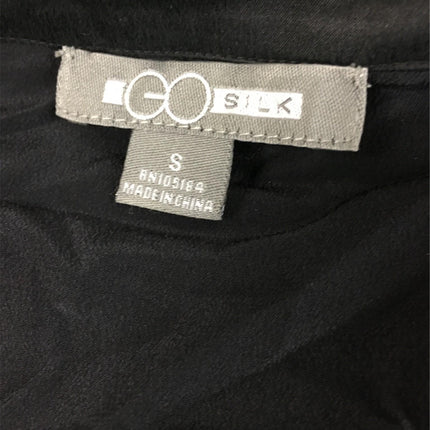 NEW GO SILK,  Solid Peek A Boo Neck Black Small
