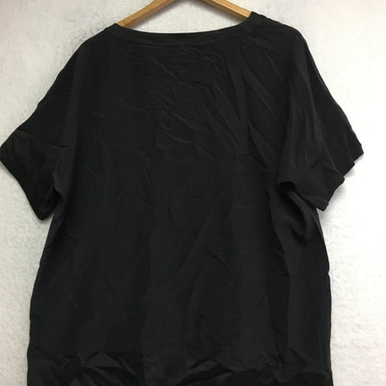 NEW GO SILK,  Solid Peek A Boo Neck Black Small