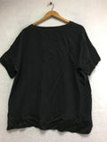 NEW GO SILK,  Solid Peek A Boo Neck Black Small