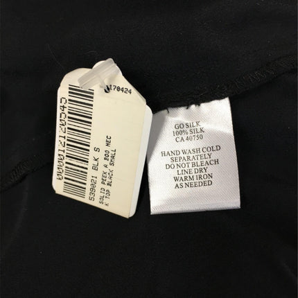 NEW GO SILK,  Solid Peek A Boo Neck Black Small
