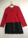 NEW N NATORI Solid Jersey Knit Tunic w/ Faux Leather Medallion S/P