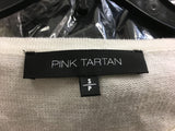 New Pink Tartan, Stripe Crew White Small