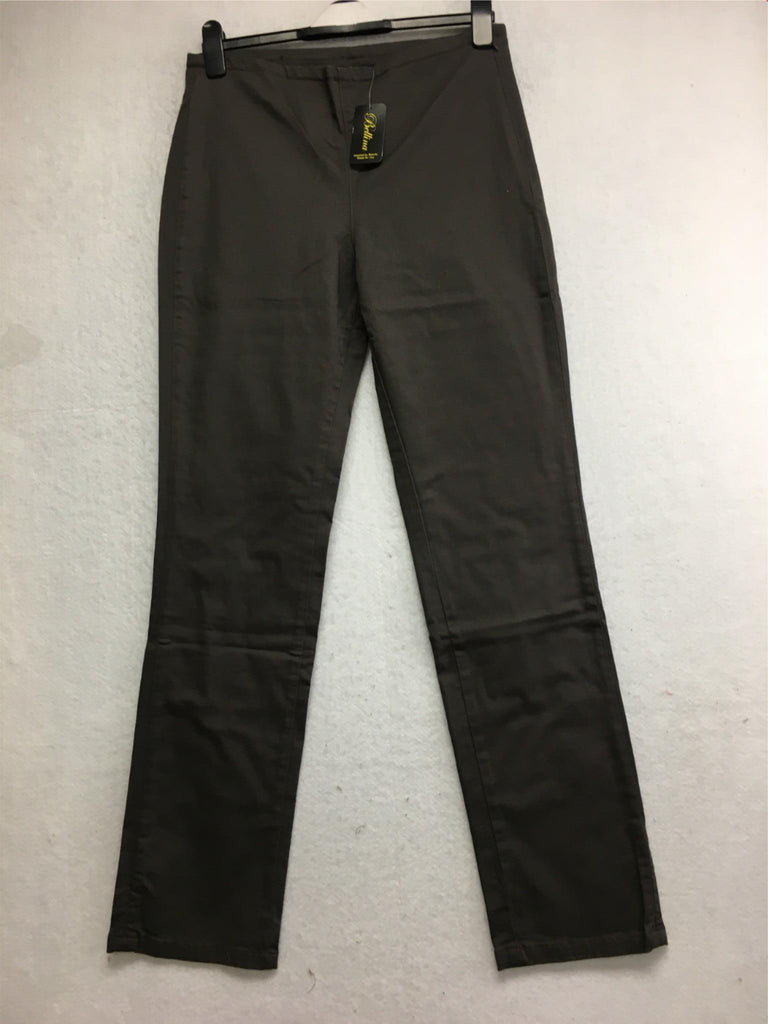 NEW BELLINA Straight Leg Side Zip Pant Dark Grey Size 12