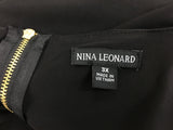 New Nina Leonard 2PC Ruffle Top And Black Pant With Side Zip 3X