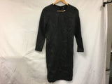 New Pink Tartan Round Neck Plain Dress With Back Zip Charcoal XS