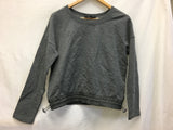 New Pink Tartan Leisure French Terry Top Charcoal Mix Small