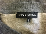 New Pink Tartan Leisure French Terry Top Charcoal Mix Small