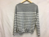 New Pink Tartan Stripe Crew Grey Stripe Small