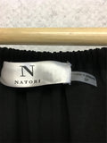 New N NATORI 3/4 Sleeve Peasant Top With Tie Belt Black Combo S/P