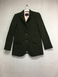 New PINK TARTAN Ruffle Jacket Olive Size 4