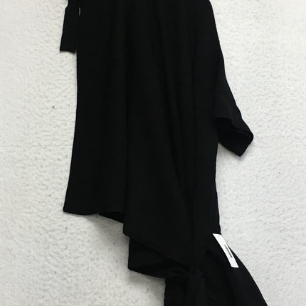 NEW MARLA WYNNE Side Tie TNeck Poncho String Black XS/S