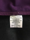 New N NATORI Women Solid Double Knit Topper w Faux Leather, Purple/Blk Size XS/S
